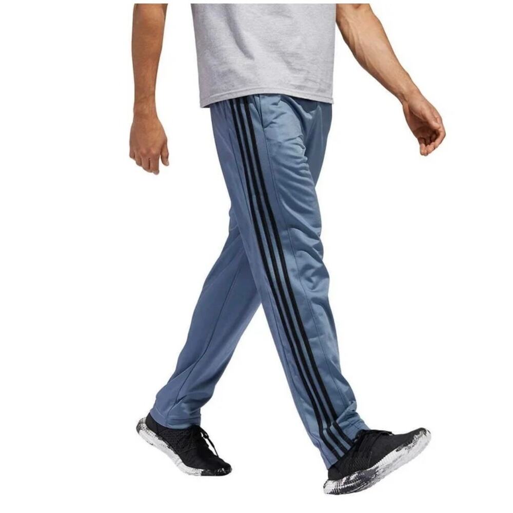 Adidas Gray with Black Stripes Polyester Track Pants – Size M